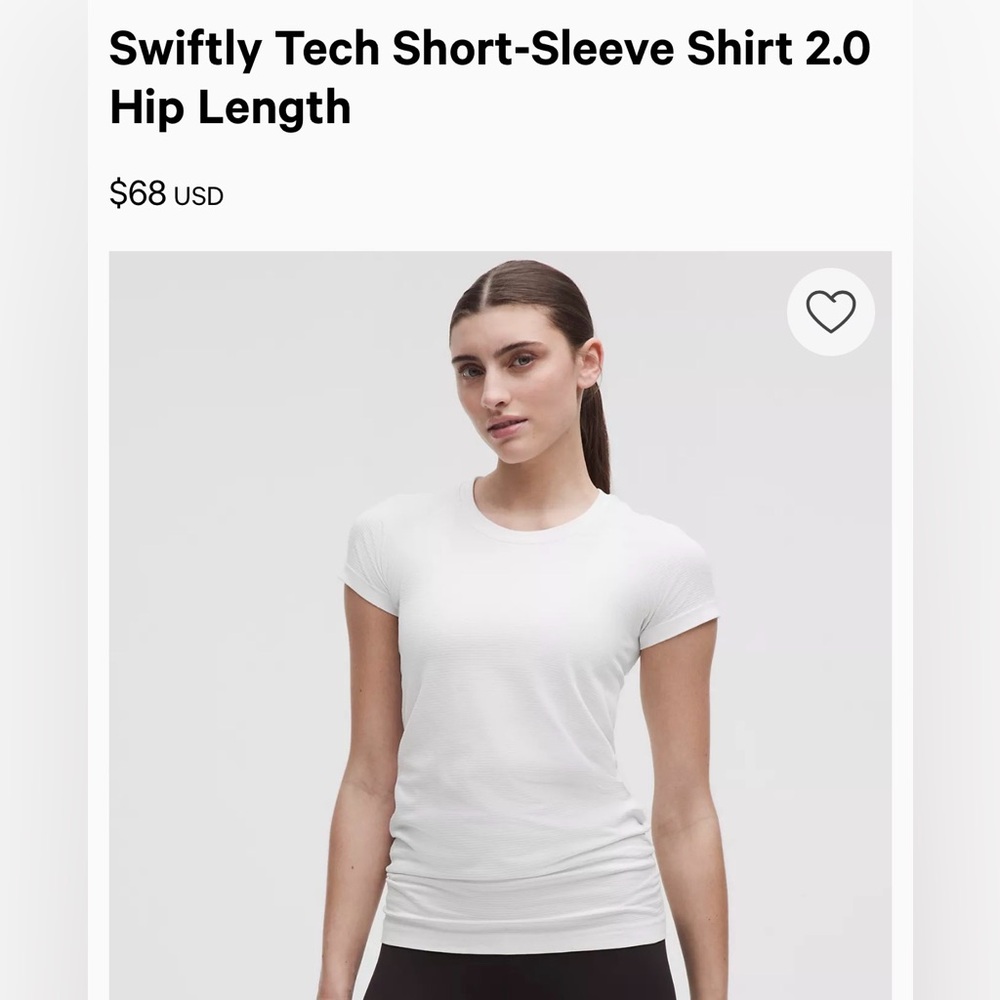 Lululemon White Swiftly tee